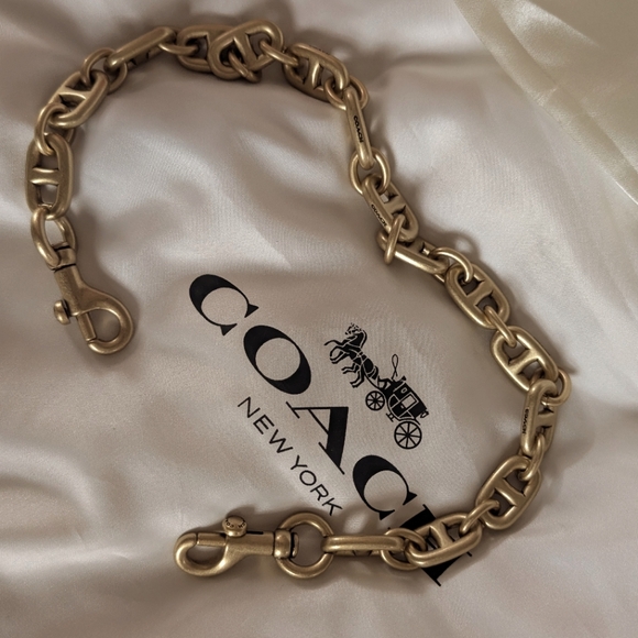 Coach Accessories - Coach Brass Chunky Shoulder Strap Purse Handle Dog Leash Clip Chain Bag Charm